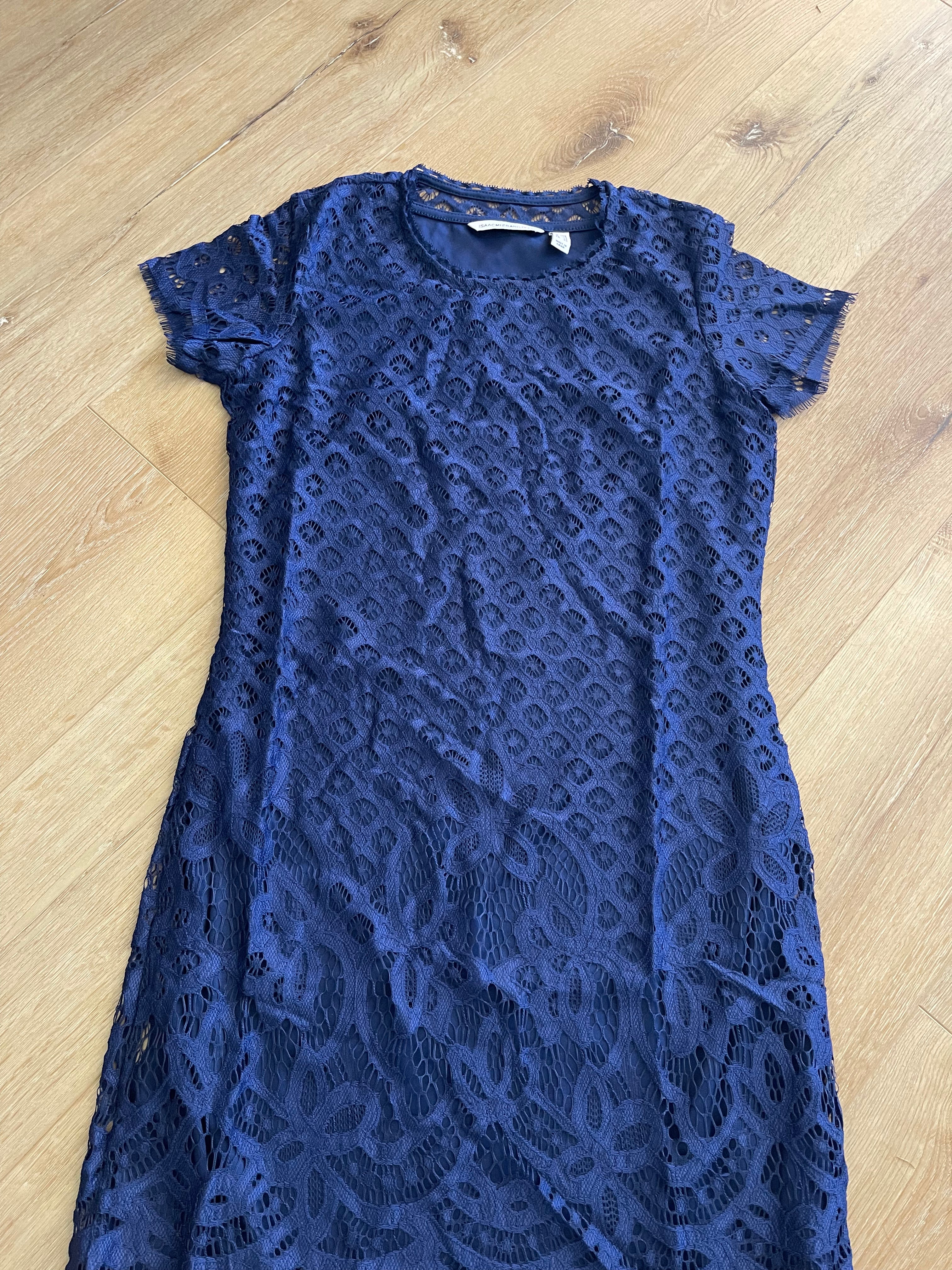 Isaac Mizrahi Live! Stretch Lace Short Sleeve Dress **Royal Navy	 XX-Small Online