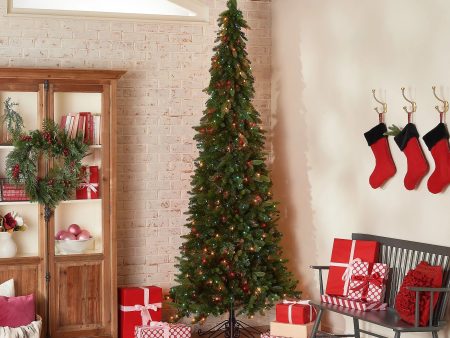 Bethlehem Lights 9  Slim Green Downswept Decorator Tree Multi, on Sale