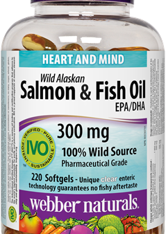 Webber Naturals Wild Alaskan Salmon & Fish Oil 300 mg EPA DHA 220 softgels Sale