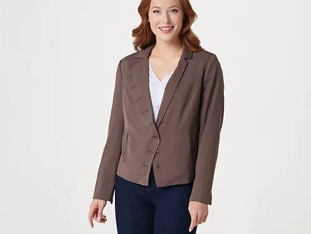 Laurie Felt Pleated Back Blazer Reg 14 Steel Grey Supply