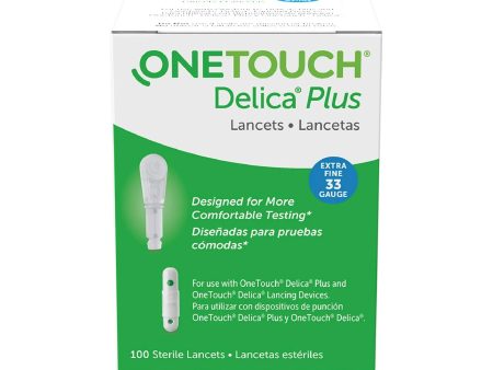 OneTouch Delica Plus Lancets for Diabetes Testing | Extra Fine 33-Gauge Lancets for Blood Test | Diabetic Supplies for Blood Sugar Monitor | Diabetic Lancets for Lancing Device, 100 Count Online Sale