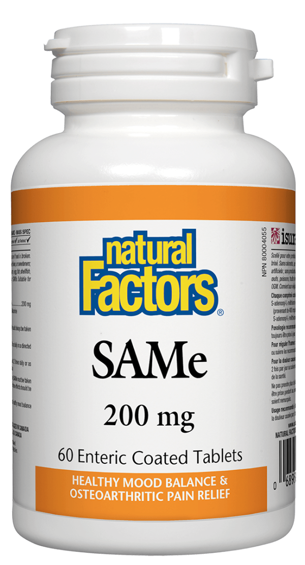 Natural Factors SAMe 200mg, 60 tabs Fashion