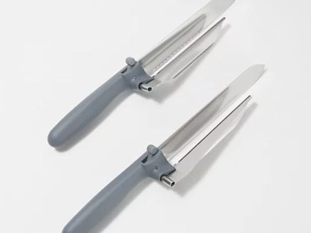 Same Slice 2-Piece Knife Set Gray, Hot on Sale