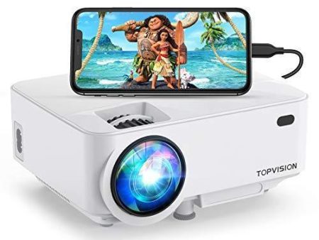 Mini Projector, TOPVISION 4000LUX Outdoor Movie Projector with Screen Mirroring,Full HD 1080P Supported LED Projector, Compatible with Fire Stick,HDMI,VGA,USB,TV,Box,Laptop,DVD Online now