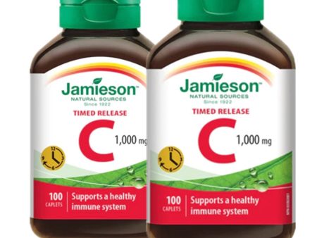 2 x Jamieson Vitamin C Time Release 100 caplets Bundle Fashion