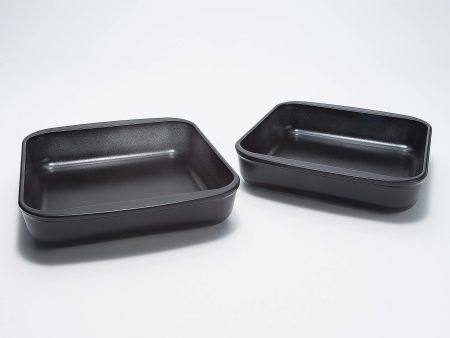 Cook s Essentials Set of 2 8 x8  Nonstick Glass Bakers Black, Hot on Sale