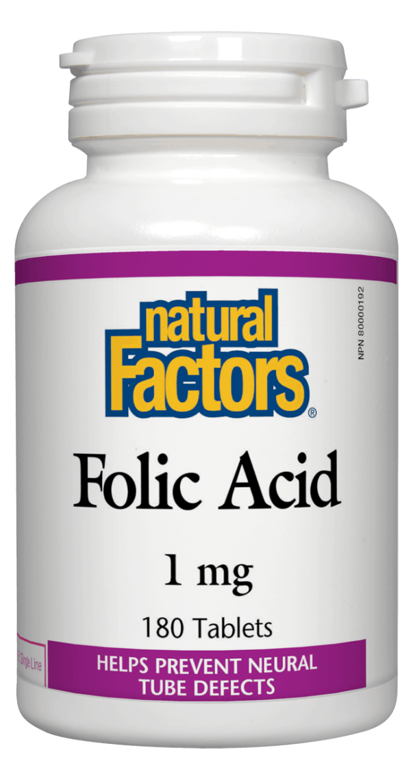 Natural Factors Folic Acid 1 mg, 180 tabs Online Sale