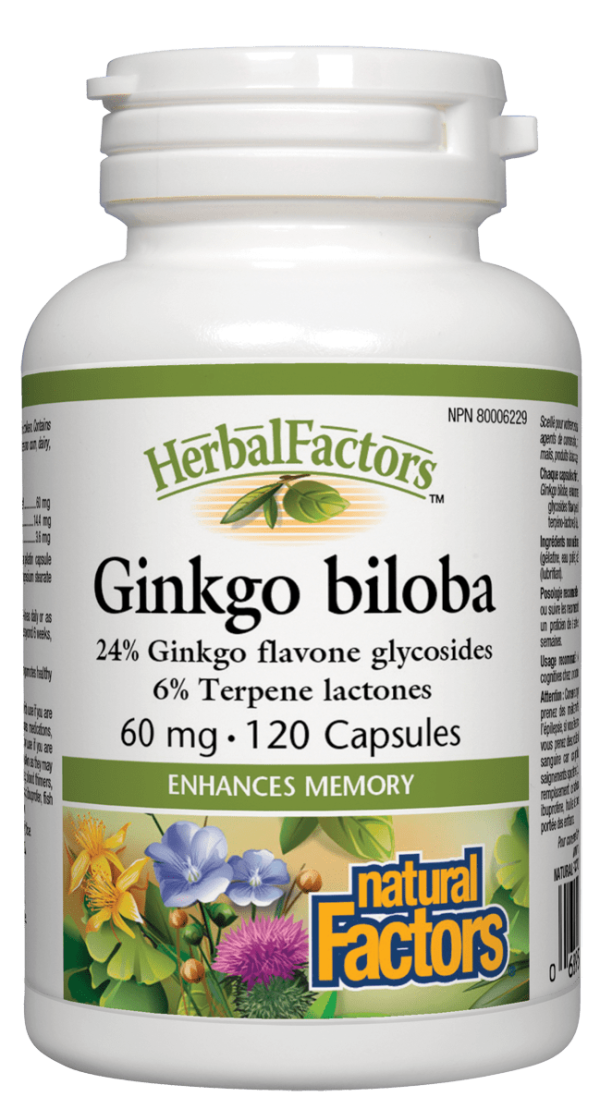 Natural Factors Ginkgo Biloba Extract, 60 mg, 120 capsules For Sale