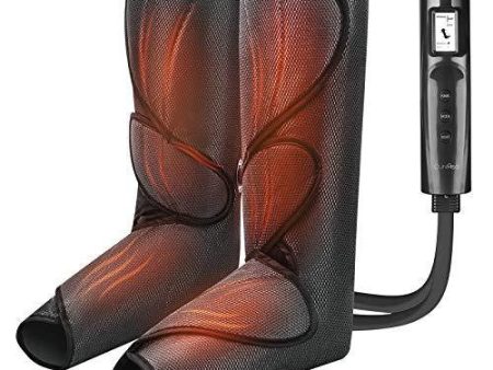 Cunmiso Leg Air Compression Massager with LCD Handheld Controller for Circulation and Relaxation, Foot and Calf Massage Machine with 3 Heat Modes 3 Intensities, 2 Extensions Wraps for Men and Women Hot on Sale