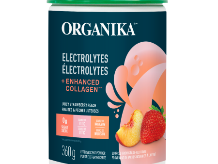 Organika Electrolytes + Enhanced Collagen™ - Juicy Strawberry Peach 360 g Supply