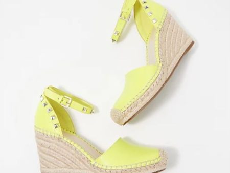 Marc Fisher Studded Espadrille Wedges - Sakti Yellow,11 Medium For Discount