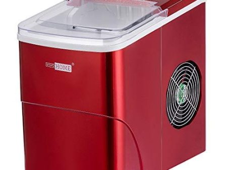 VIVOHOME Electric Portable Compact Countertop Automatic Ice Cube Maker Machine with Visible Window 26lbs day Red Discount