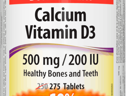 Webber Calcium Carbonate 500mg with Vitamin D3 200iu, 250 + 25 Tabs Bonus Pack Fashion