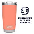 YETI Rambler 20 oz Tumbler, Stainless Steel, Vacuum Insulated with MagSlider Lid, Coral Supply