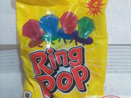 Ring Pop assorted flavored Lollipops 4 pcs (40g) Supply