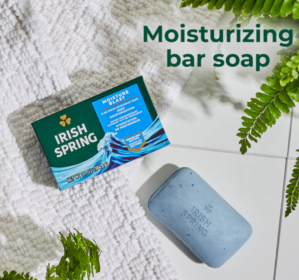 Irish Spring Moisture Blast Deodorant Soap Bars, 2 ct Hot on Sale