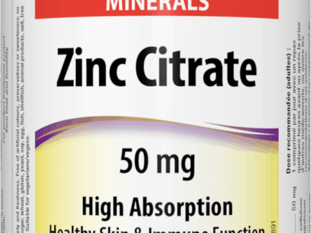 Webber Naturals Zinc Citrate, 50mg, 180 tablets Online Sale