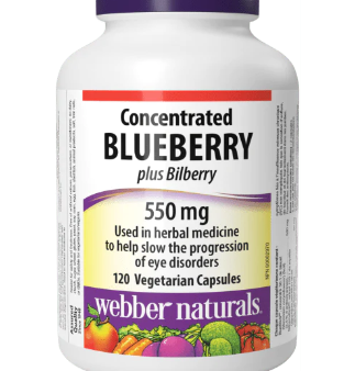 Webber Naturals Blueberry Plus 500mg 50mg with Bilberry 120 v-caps Hot on Sale