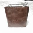 Martha Stewart Croco Embossed Leather Tote Dark Chocolate , Supply