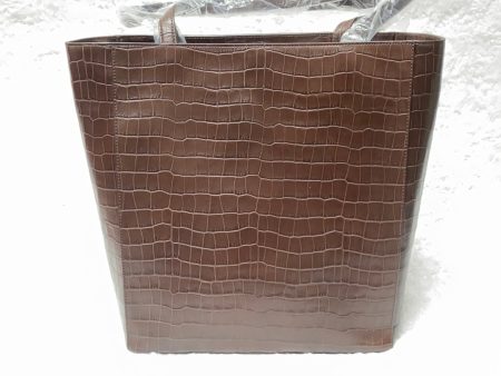 Martha Stewart Croco Embossed Leather Tote Dark Chocolate , Supply