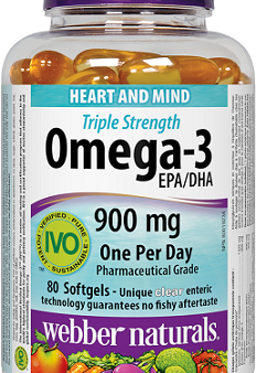 Webber Naturals Omega-3 EPA DHA 900 mg · Triple Strength 80 softgels Online now