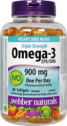 Webber Naturals Omega-3 EPA DHA 900 mg · Triple Strength 80 softgels Online now