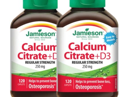 2 x Jamieson Calcium Citrate & Vit D3 120 caplets Bundle For Discount