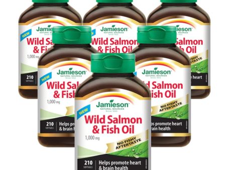 6 x Jamieson NFA Wild Salmon & Fish Oil 1000mg 210 softgels Bundle Discount