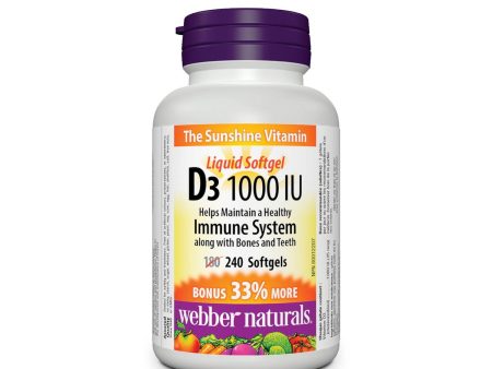 Webber Naturals Vitamin D3 1000 IU, 240 softgels Sale