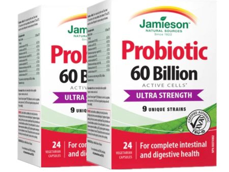 2 x Jamieson Probiotic 60 Billion Ultra Strength, 24 caps Bundle Cheap