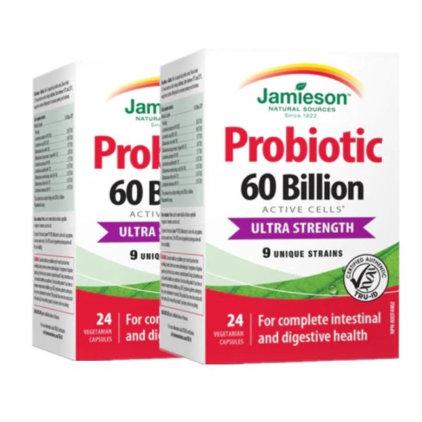 2 x Jamieson Probiotic 60 Billion Ultra Strength, 24 caps Bundle Cheap