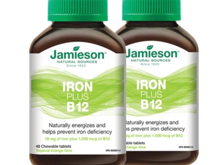 2 x Jamieson Iron + Vitamin B12 Chewable 45 s Bundle Sale