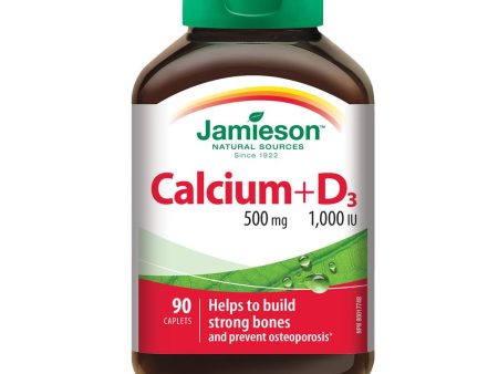 Jamieson Calcium & Vitamin D3, 500mg 1000IU, 90 caplets For Sale