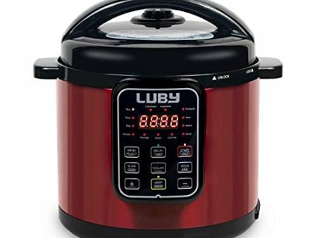 Luby Electric Pressure Cooker 6 Qt,17 Smart Programmable,Slow Cooker Yogurt Maker Rice Cooker Saute Steamer Egg Cooker Sous Vide Warmer,Red (GT606) Online Hot Sale