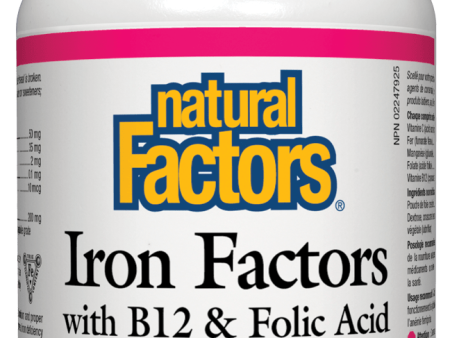 Natural Factors Iron Factors with B12 & Folic Acid 35 mg 90 tablets on Sale