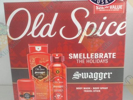 Old Spice Swagger Holiday Gift Pack includes Bodywash, Body Spray, and Travel Deodorant Cheap