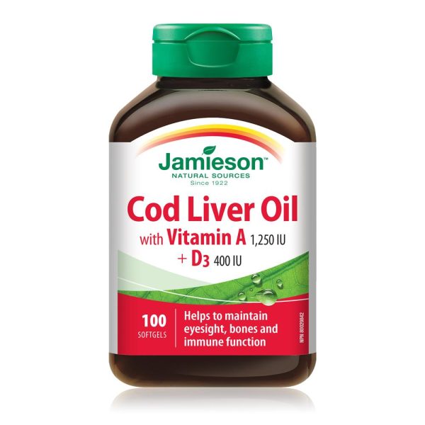 Jamieson Cod Liver Oil w  Vit. A + D3 100 softgels Discount