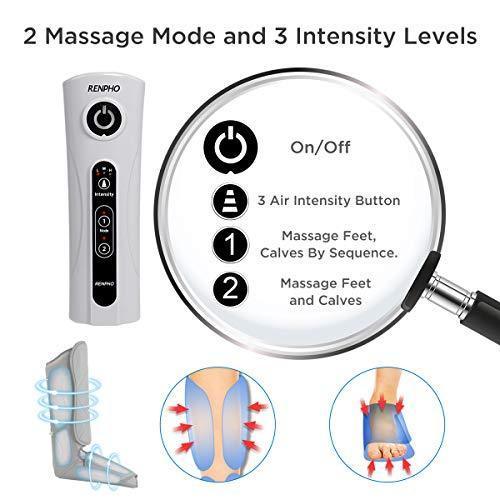 RENPHO Leg Massager for Relaxation, Compression Massage for Foot and Calf , with 3 Intensity 2 Modes, Useful for Circulation and Leg Muscle Fatigue Relief, Mothers Day Gifts Online Sale