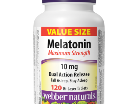 Webber Naturals Melatonin Maximum Str. 10 mg Dual Action Release 120 Bi-Layer Tablets For Discount