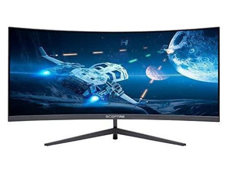 Sceptre 30-inch Curved Gaming Monitor 21:9 2560x1080 Ultra Wide Ultra Slim HDMI DisplayPort up to 200Hz Build-in Speakers, Metal Black (C305B-200UN1) Sale