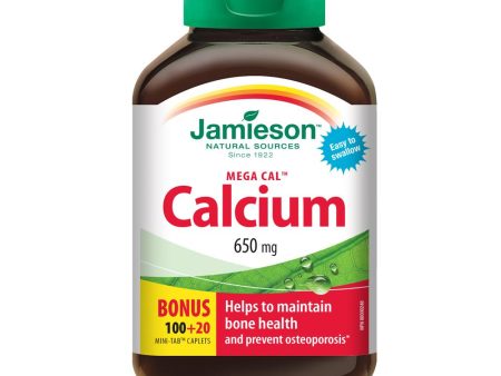 Jamieson Mega Cal™ Calcium, 650 mg, 100 + 20 Caplets Bonus Online