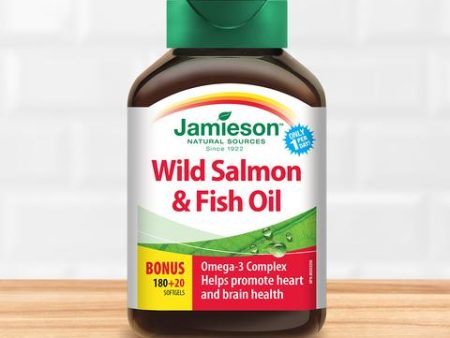 Jamieson Wild Salmon and Fish Oil 1000mg,  bonus 180+20SG Online now