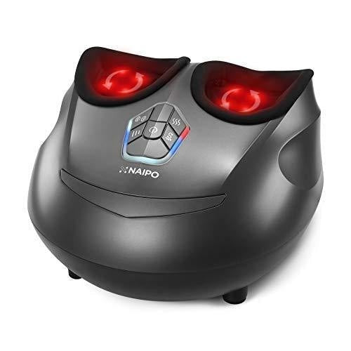 Naipo Foot Massager Machine Shiatsu Electric Feet Massager with Heat,Deep Kneading,Air Compression for Foot Plantar Fasciitis, Pain Relief, Circulation Fits Feet up to Men Size 12.5 Cheap