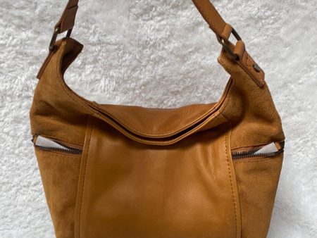 American Leather Co. Large Leather and Suede Hobo - Erie Cafe Latte, Online Sale