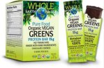 Whole Earth & Sea Pure Food Organic Vegan Greens Protein Bar 15g x 6 Bars Fashion