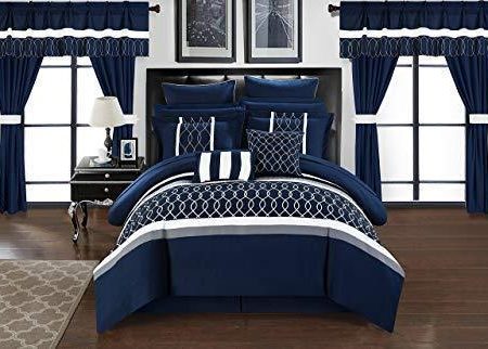 Chic Home Dinah 24 Piece Bed in a Bag Comforter Set, King, Blue Hot on Sale