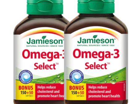 2 x Jamieson Omega-3 Select, 1,000 mg, 200 Softgels Bonus Bundle Online now