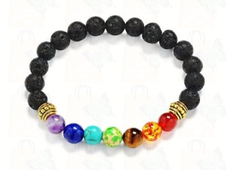 Lava Stone Multicolor Beaded Bracelet on Sale