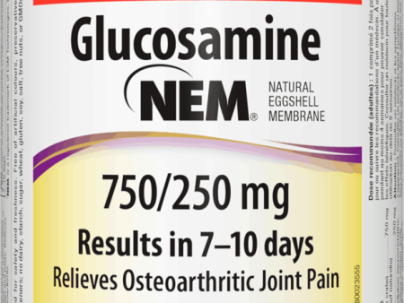 Webber Naturals Glucosamine with NEM® Natural Eggshell Membrane, 750 250 mg, 180 Tablets Supply