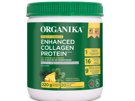 Organika Enhanced Collagen Protein Power Greens with Probiotics 220g For Cheap